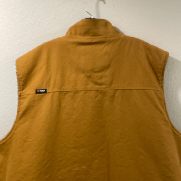 HAWX Men's Khaki Canvas Faux Sherpa Lined Work Vest, Light Brown/Tan - 2XL - Picture 8 of 16